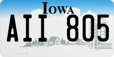 IA license plate AII805