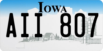 IA license plate AII807