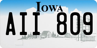 IA license plate AII809