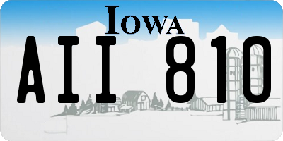 IA license plate AII810