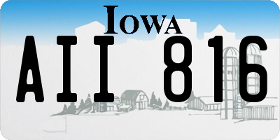 IA license plate AII816