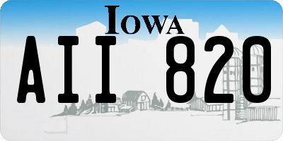 IA license plate AII820
