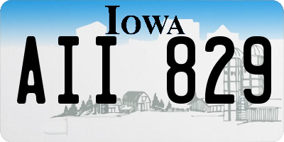 IA license plate AII829