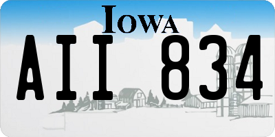 IA license plate AII834