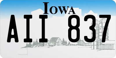 IA license plate AII837