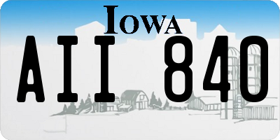 IA license plate AII840