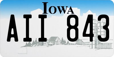 IA license plate AII843