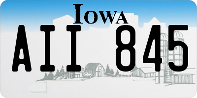 IA license plate AII845