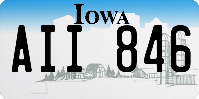IA license plate AII846