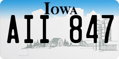 IA license plate AII847