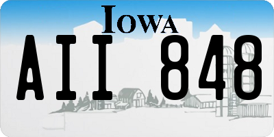 IA license plate AII848
