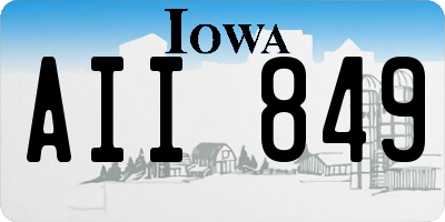 IA license plate AII849