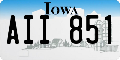 IA license plate AII851