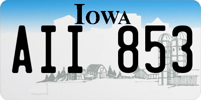 IA license plate AII853