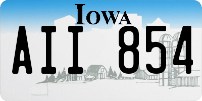 IA license plate AII854