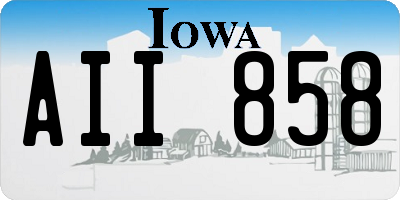 IA license plate AII858