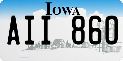 IA license plate AII860