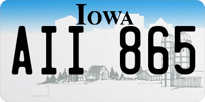 IA license plate AII865