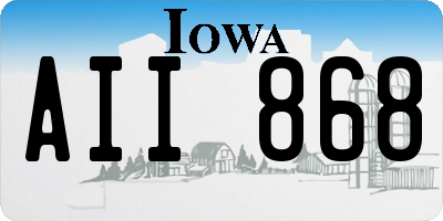 IA license plate AII868
