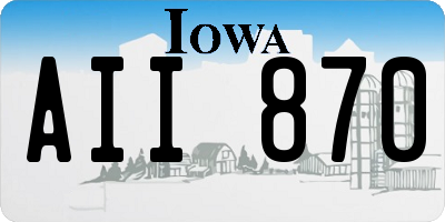 IA license plate AII870