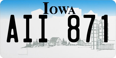 IA license plate AII871