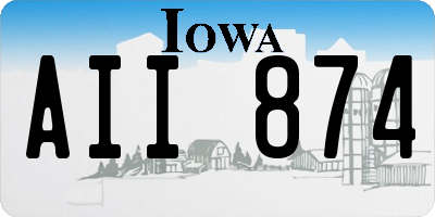 IA license plate AII874