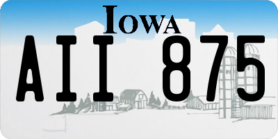 IA license plate AII875