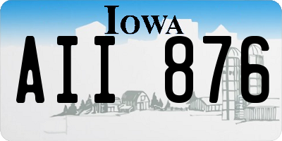 IA license plate AII876