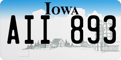 IA license plate AII893