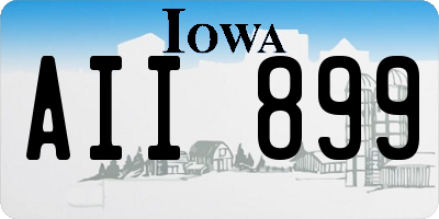 IA license plate AII899