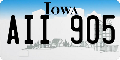 IA license plate AII905