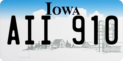 IA license plate AII910