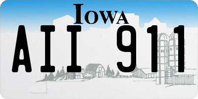 IA license plate AII911