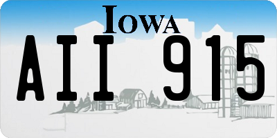 IA license plate AII915