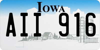 IA license plate AII916