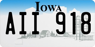 IA license plate AII918