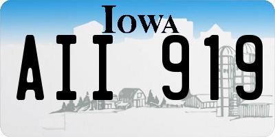 IA license plate AII919