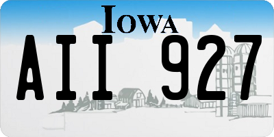 IA license plate AII927
