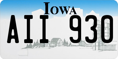 IA license plate AII930