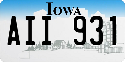 IA license plate AII931