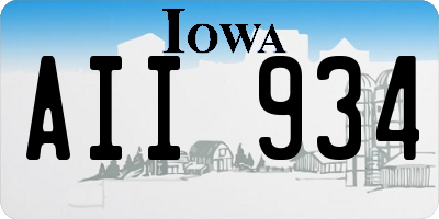 IA license plate AII934
