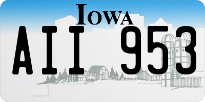 IA license plate AII953