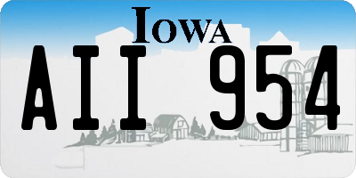 IA license plate AII954