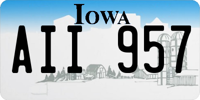 IA license plate AII957