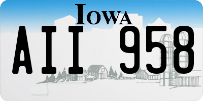 IA license plate AII958