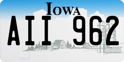 IA license plate AII962