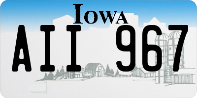 IA license plate AII967