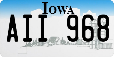 IA license plate AII968