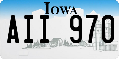 IA license plate AII970