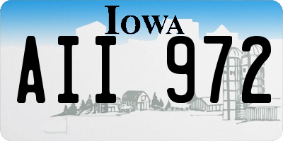 IA license plate AII972